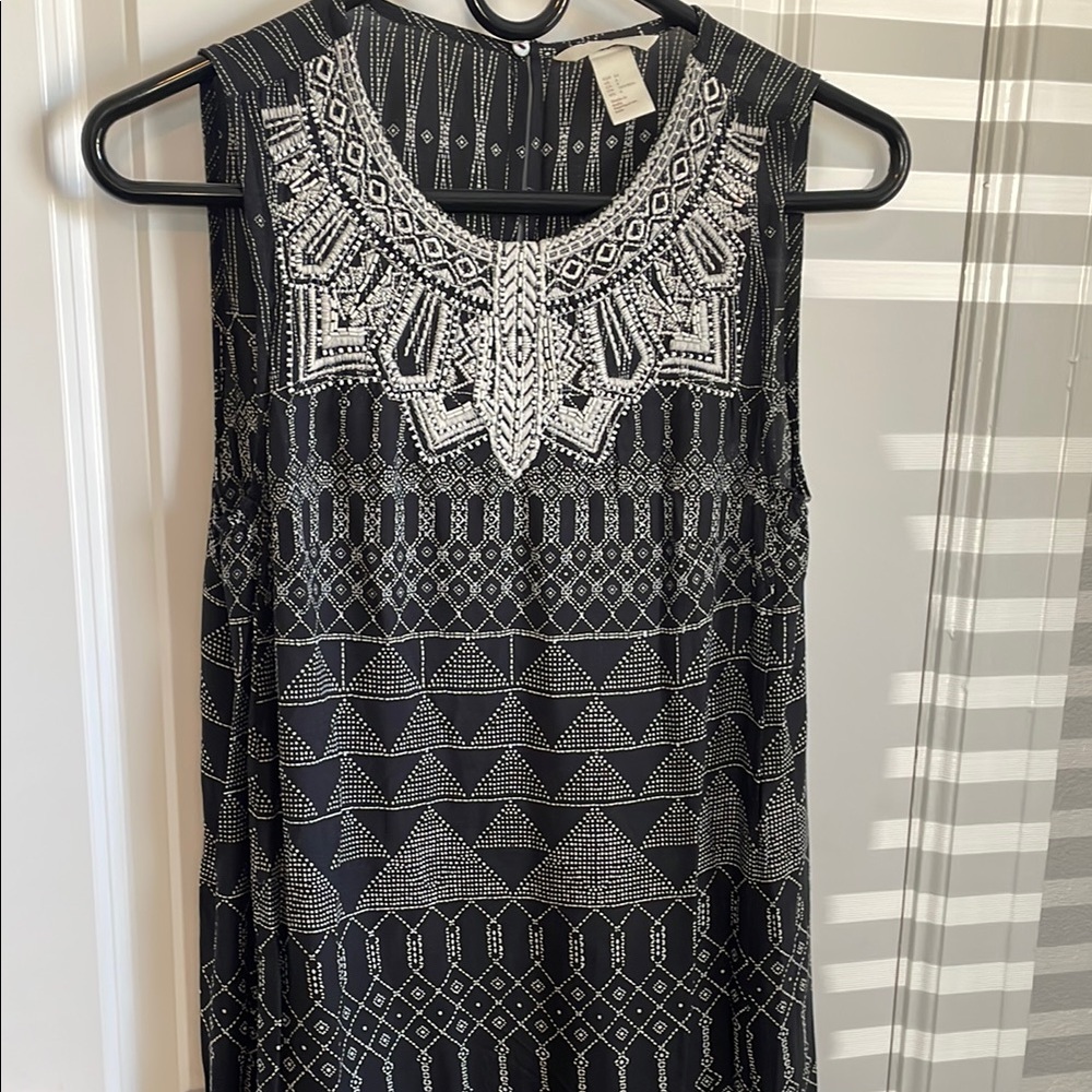 H&M Black and White Beaded Maxi Dress